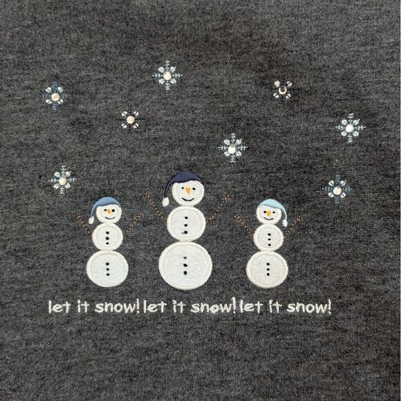 Jennifer Moore Women's Long Sleeve Let It Snow‎ Shirt Gray Small - Picture 2 of 4